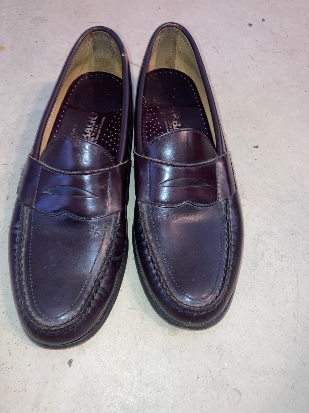 Hitchcock Sebago Mens Penny Loafers Burgundy Leather 10.5 B Made in USA